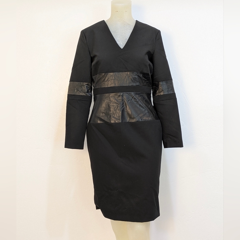 NWT Marne Roe Black With Leather Details Dress